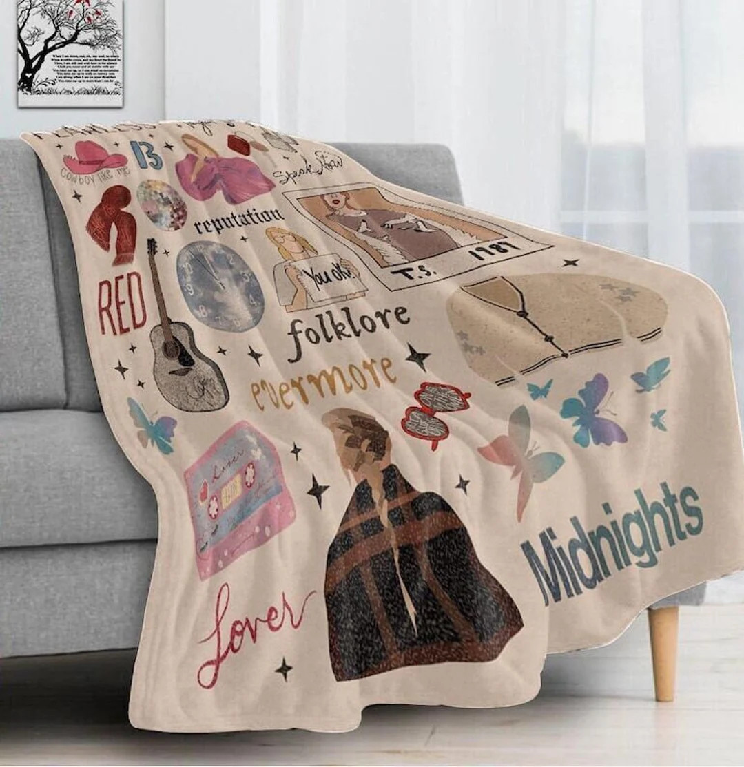 Christmas Xmas Taylor Eras Tour Swiftie Fleece Blanket Eras - Etsy | Etsy (US)