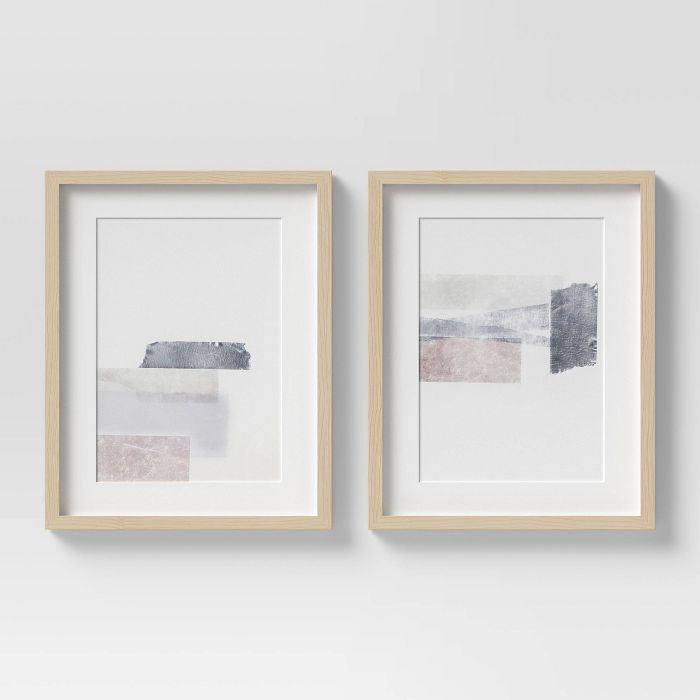 (Set of 2) 16&#34; x 20&#34; Neutral Collage Framed Wall Art - Threshold&#8482; | Target
