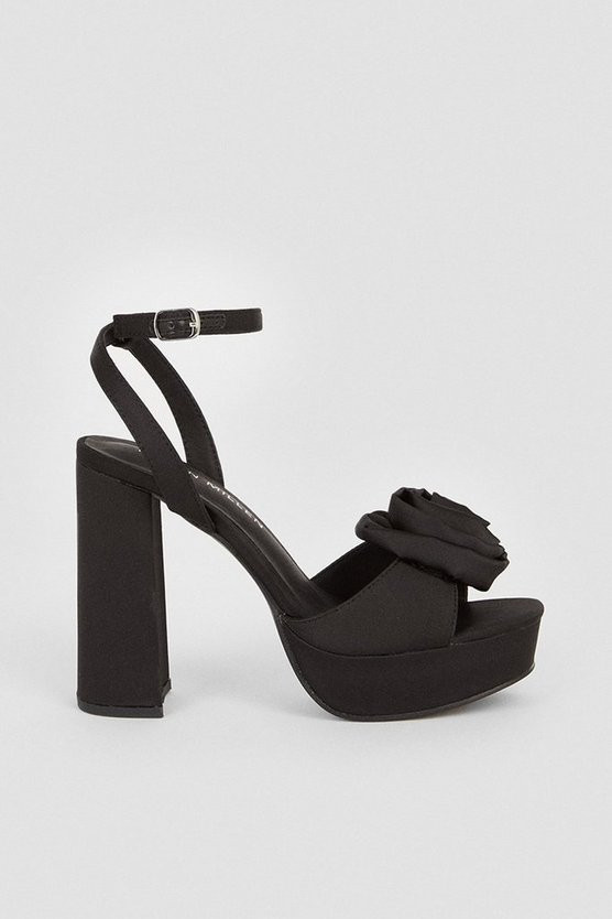 Satin Flower Detail Platform | Karen Millen US