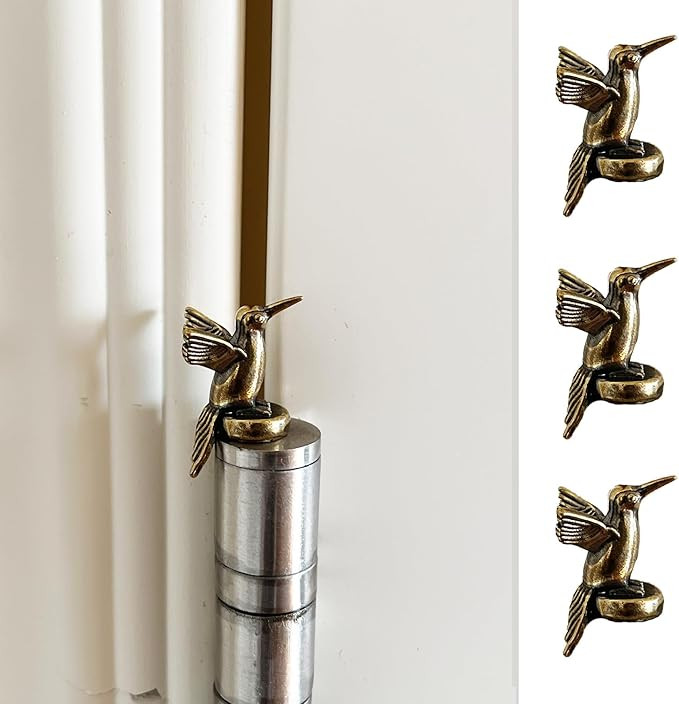 3 Pcs Brass Hummingbird Hinge Heads Decorative Topper, Magnetic Hinge Head Toppers, Fun Bird Gift... | Amazon (US)