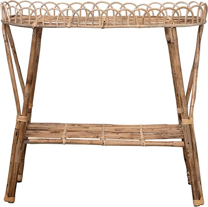Creative Co-Op Rattan Table Plant Stand, Natural | Amazon (US)