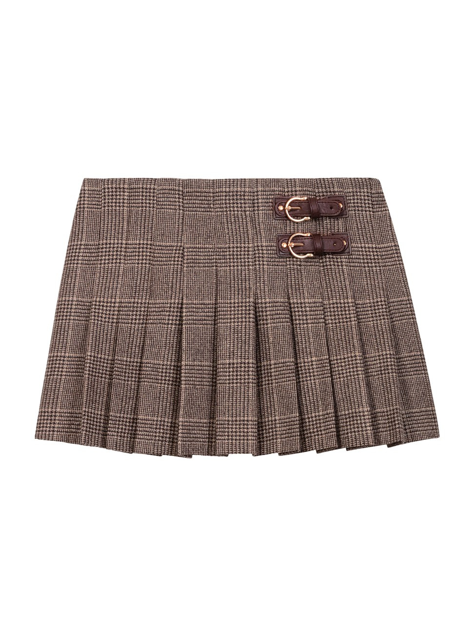 Women's Short Pleated Skirt - Brown Checks - Size 4 | Saks Fifth Avenue