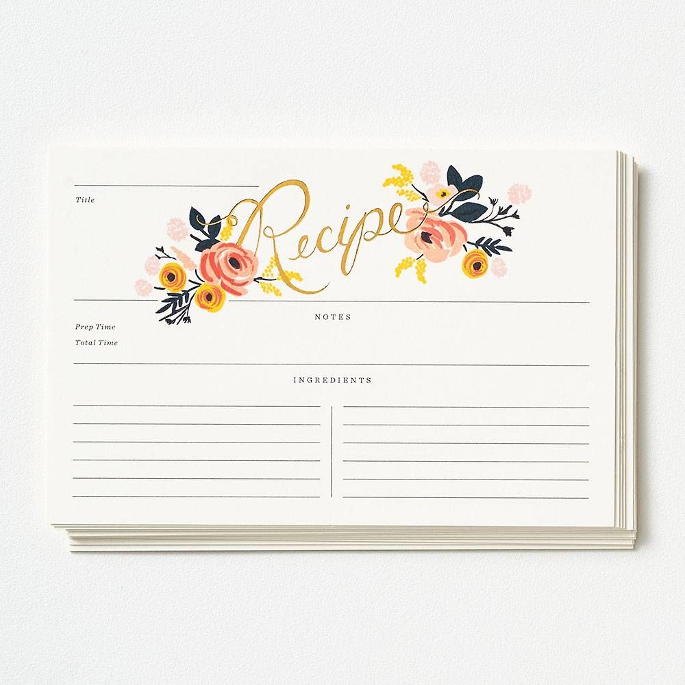 Floral Recipe Cards | Paper Source | Paper Source