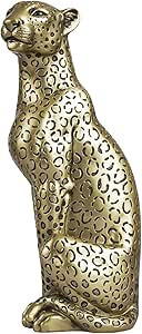 Cheetah Statue Home Decor Leopard Sculpture Resin Sitting Cheetah Figurine Desktop Table Top Orna... | Amazon (US)