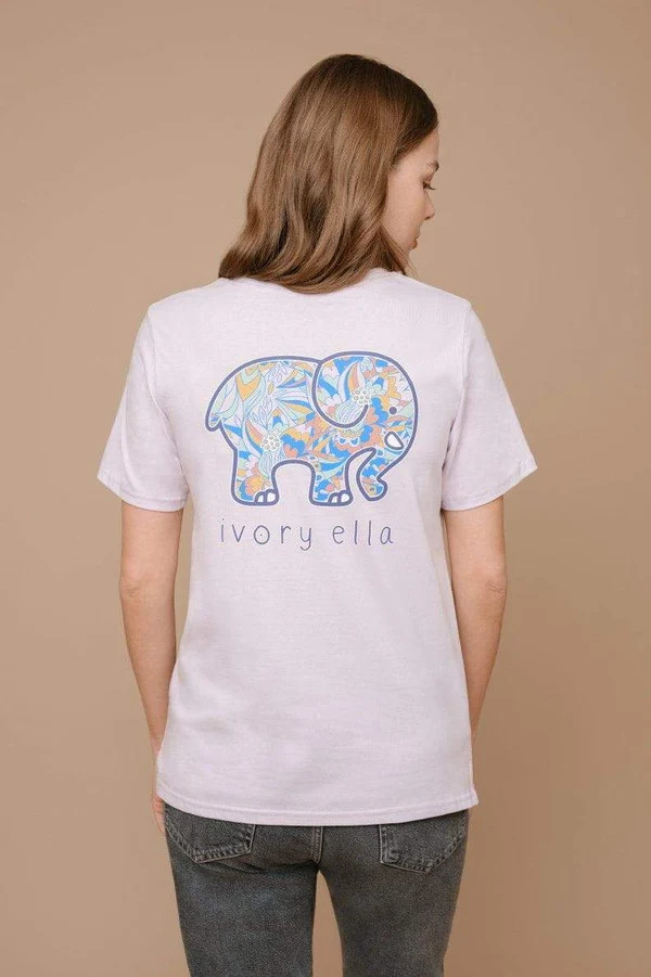 Ella Regular Fit Prairie Florals Tee | Ivory Ella