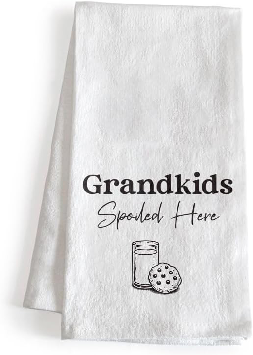 Grandkids Spoiled Here Kitchen Towel 18x24 Inch, Grandma Kitchen Towel, Grandma Dish Towel, Memer... | Amazon (US)