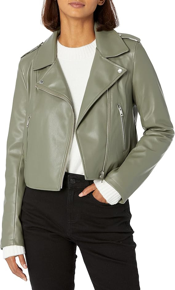 The Drop Women's Heather Faux Leather Moto Jacket | Amazon (US)