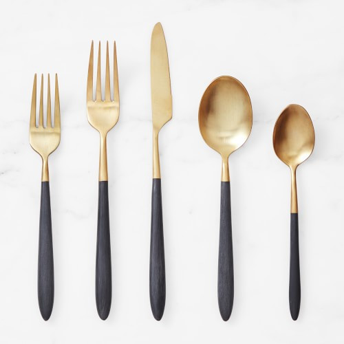 Fortessa Velo 20-Piece Flatware Set, Gold & Black | Williams-Sonoma