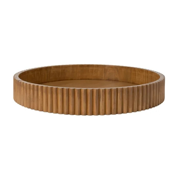 Better Homes & Gardens Ribbed Wood Decorative Tray, Honey Finish, 16.4" | Walmart (US)