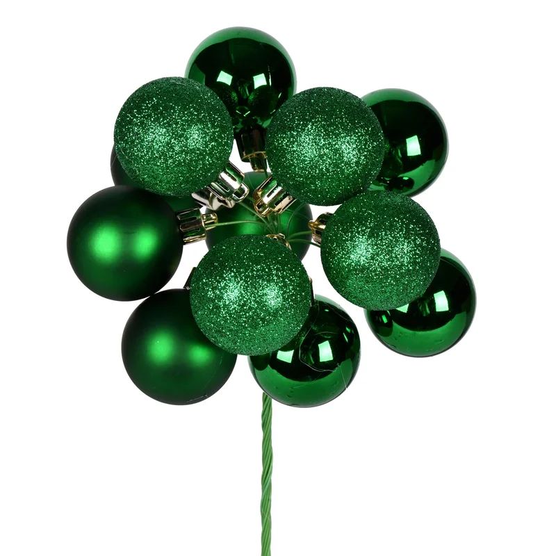 12" Ball Ornament Christmas Pick (Set of 4) | Wayfair North America