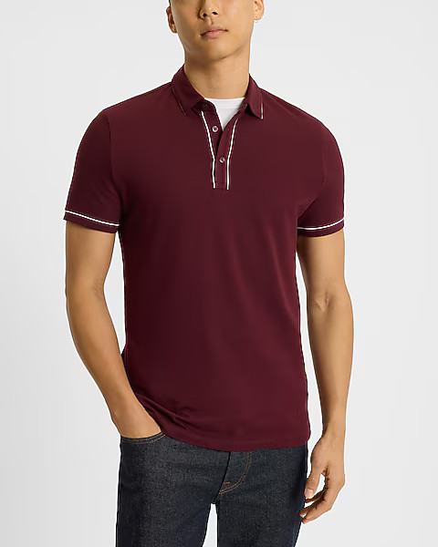 Piped Luxe Pique Polo | Express