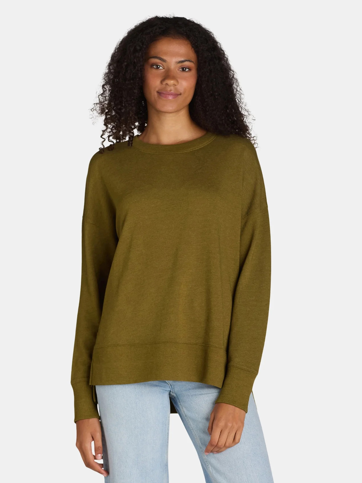 Time and Tru Sweatshirt, Women's and Women's Plus, Sizes XS-4X | Walmart (US)