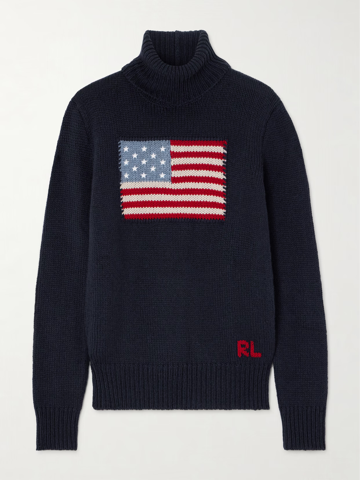 Ralph Lauren Collection - Embroidered Intarsia Cashmere Turtleneck Sweater - Blue | NET-A-PORTER (US)