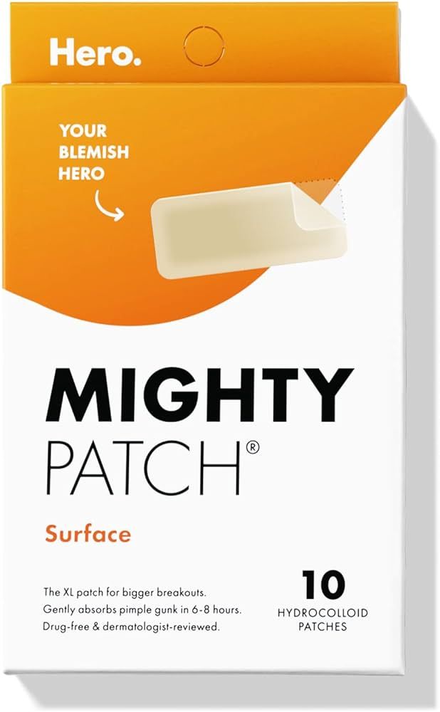 Mighty Patch Surface from Hero Cosmetics - Hydrocolloid Spot Patch for Body, Cheek, Forehead, and... | Amazon (US)