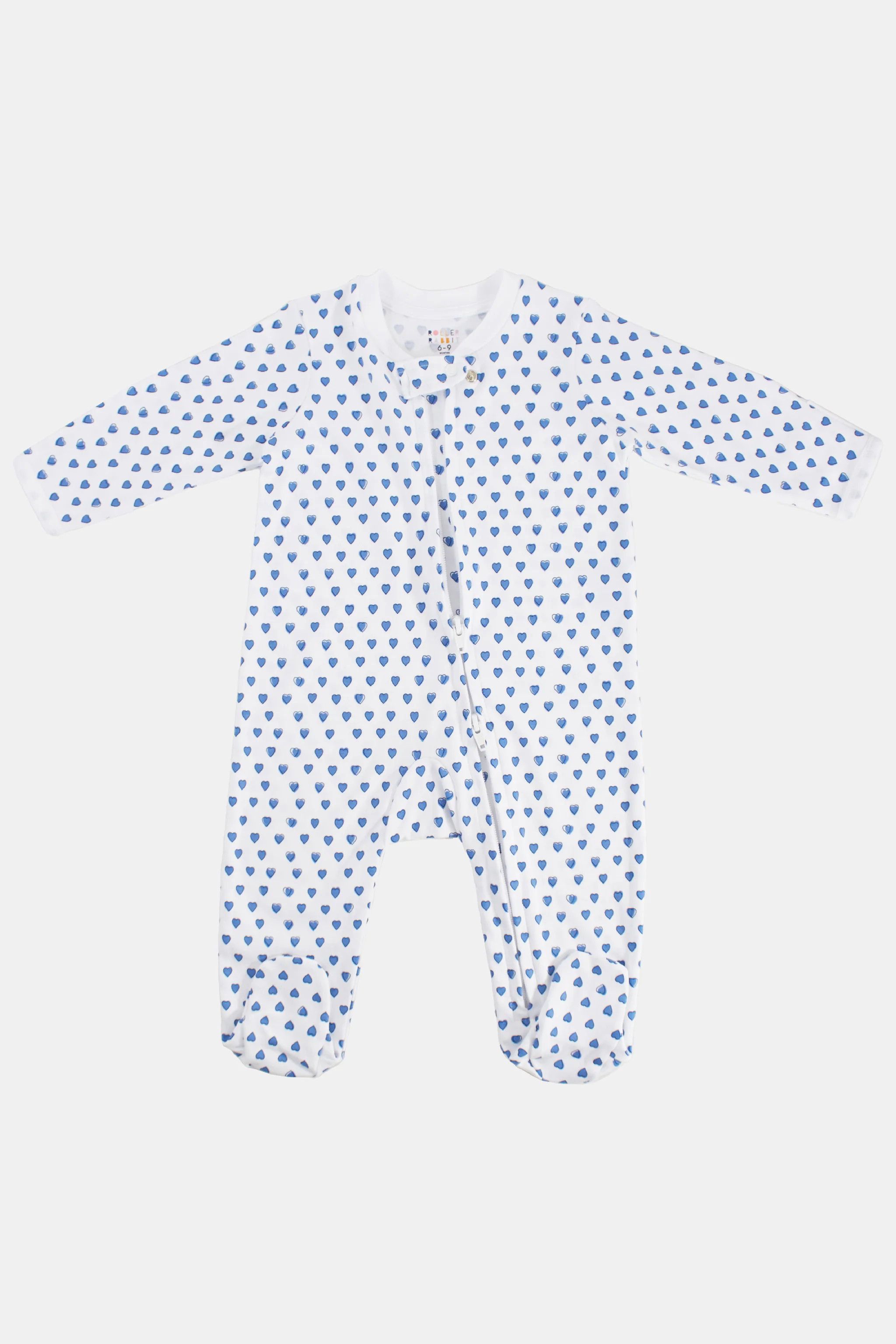 Infant Hearts Zipper Footie | Roller Rabbit | Roller Rabbit