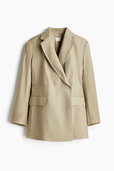 H & M - Linen-Blend Blazer - Beige | H&M (US + CA)