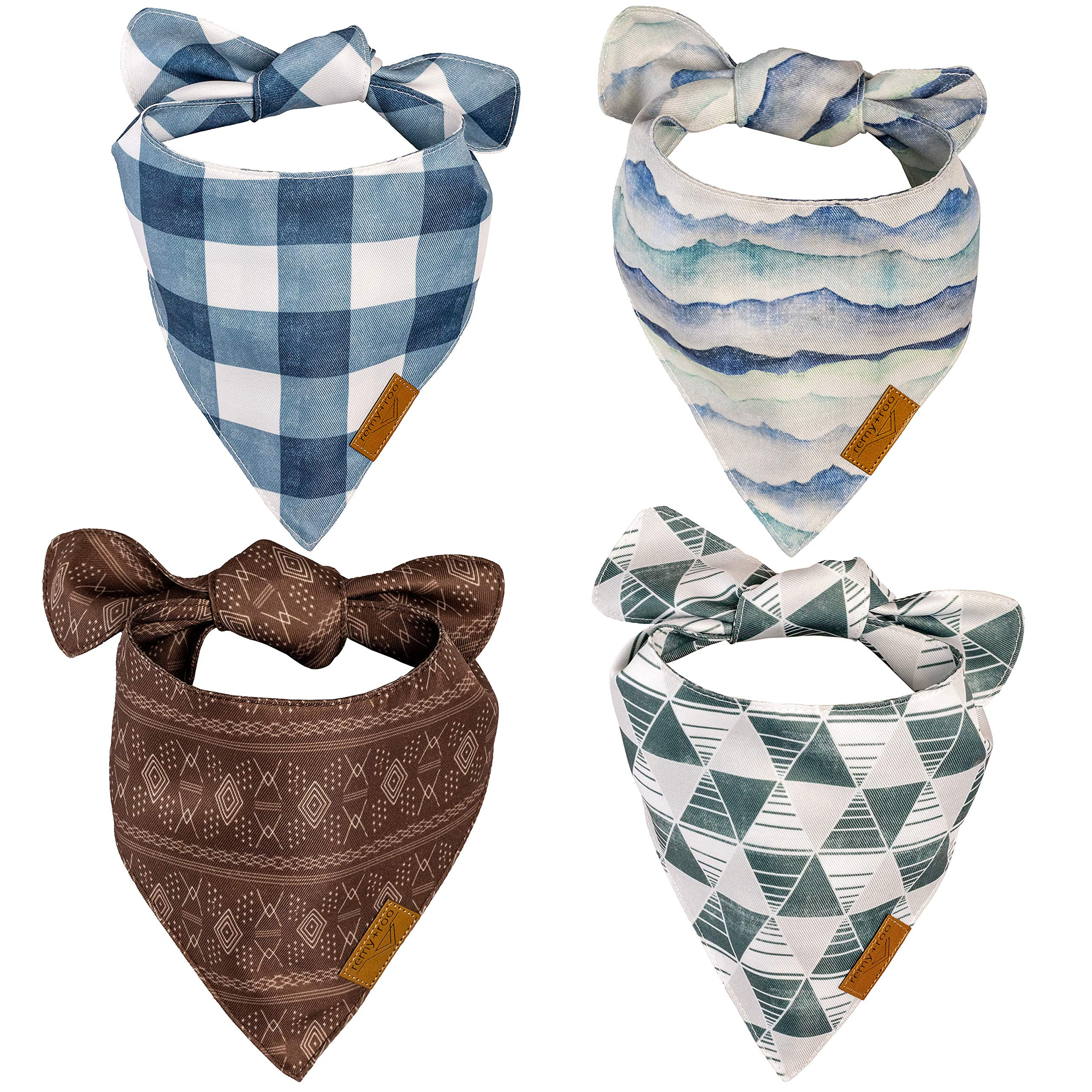 Remy+Roo Extra Large Dog Bandanas - 4 Pack Ryan Set | Premium Durable Adjustable Polyester Fabric... | Amazon (US)