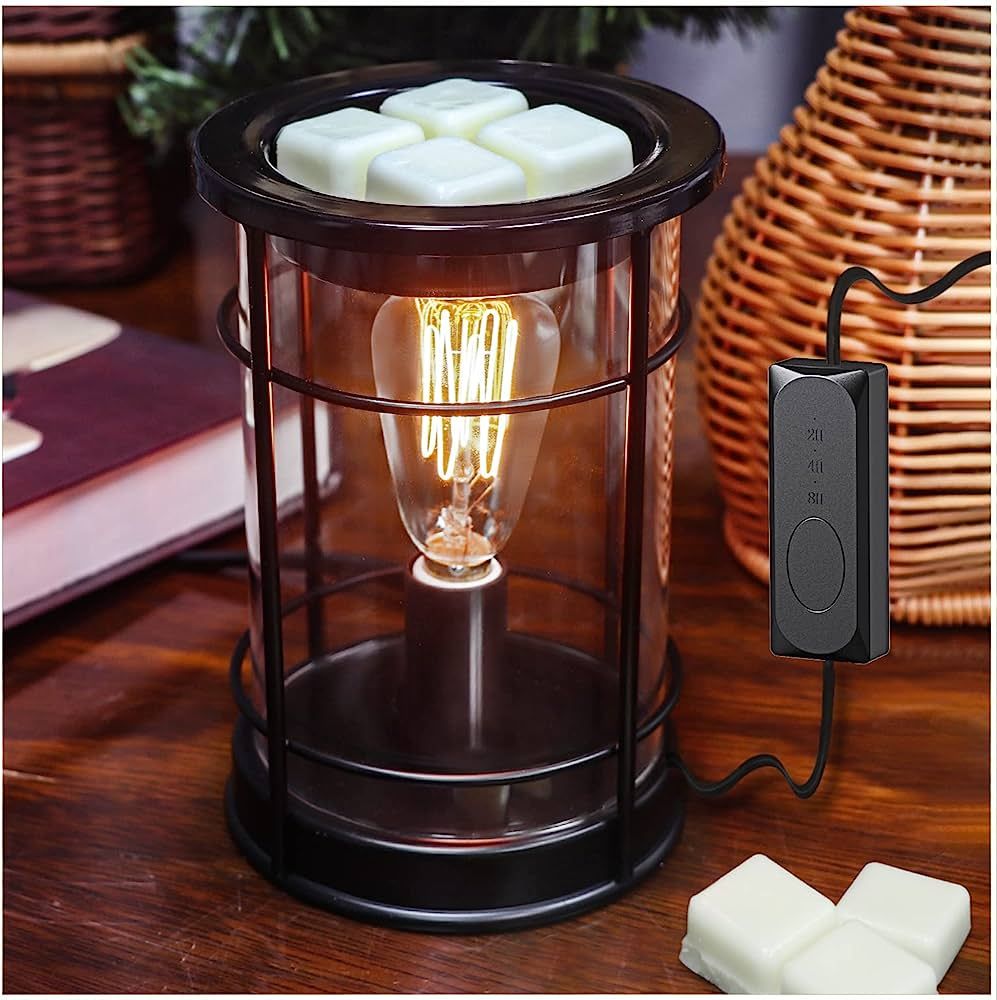 SALKING Electric Wax Melt Warmer with Timer, Wax Warmer for Scented Wax Melts, Vintage Light Bulb... | Amazon (US)
