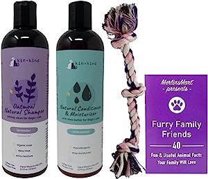 kin+Kind Natural Dog Cat Shampoo and Conditioner Combo - Oatmeal Lavender Shampoo, Unscented Shea... | Amazon (US)