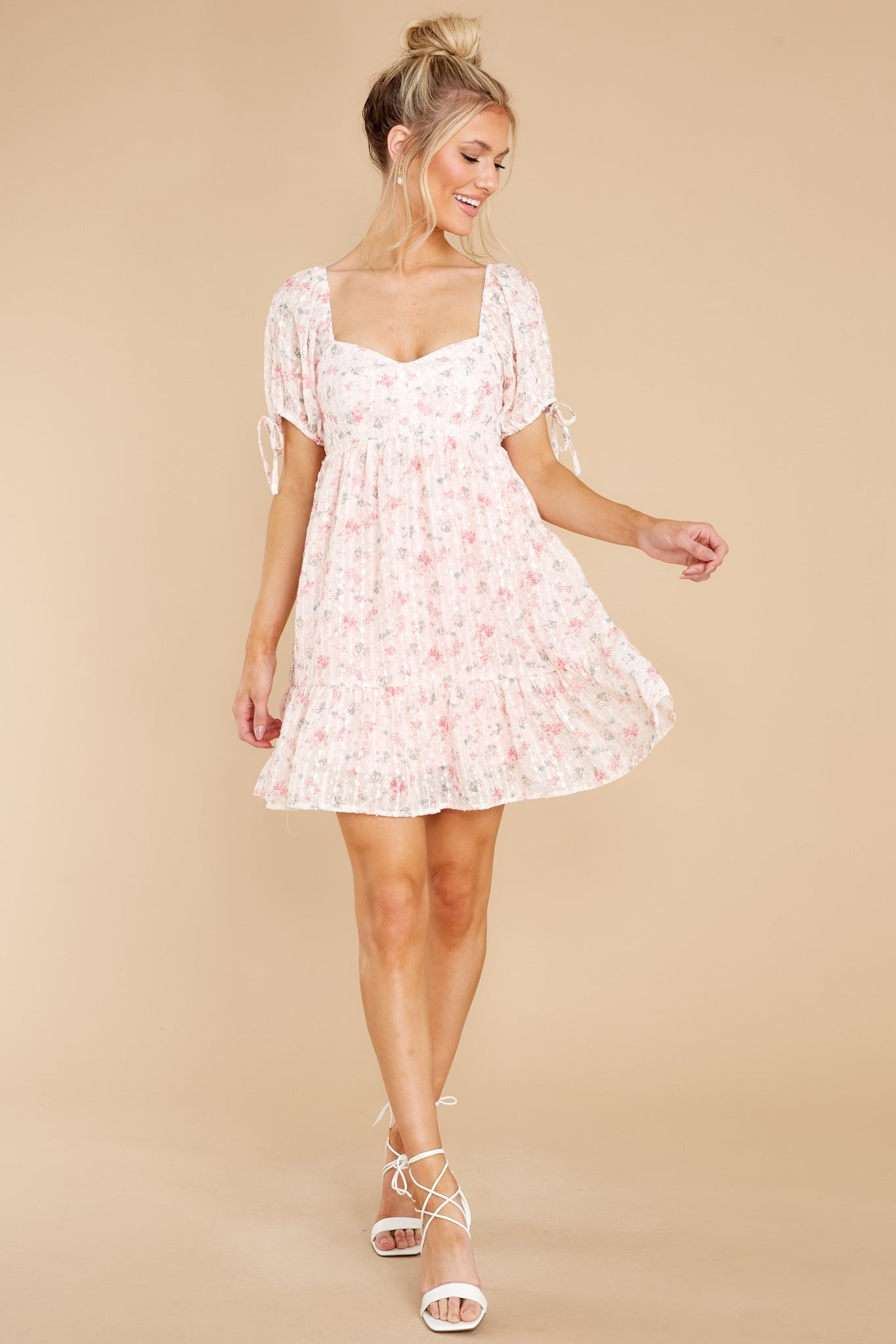 The Best Bouquet Ivory Floral Print Dress | Red Dress 