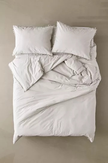 Washed Cotton Tassel Duvet Cover | Urban Outfitters (US and RoW)