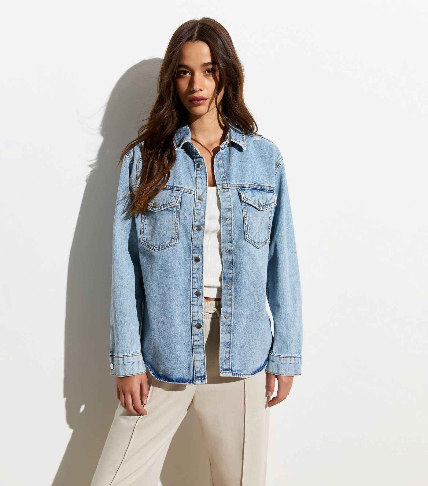 Pale Blue Denim Overshirt | New Look | New Look (UK)