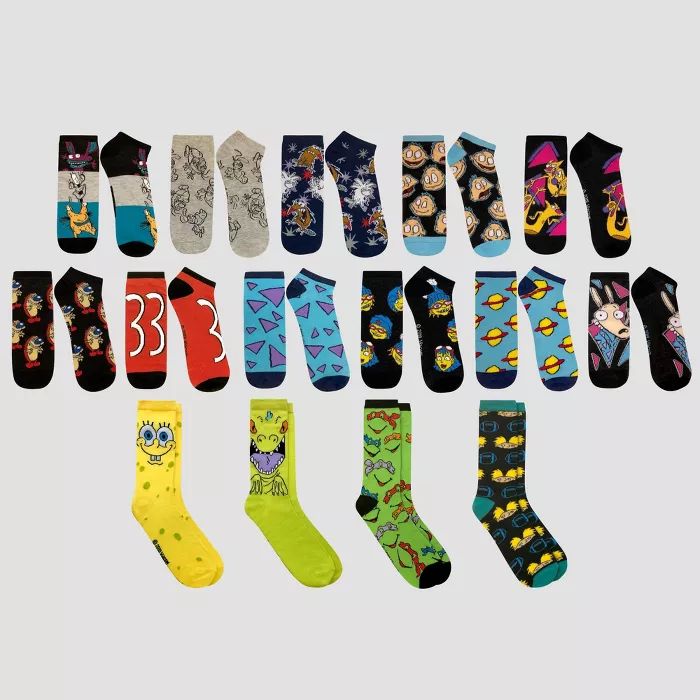 Men's Nickelodeon 15 Days of Socks in a Box Socks - Colors May Vary 6-12 | Target