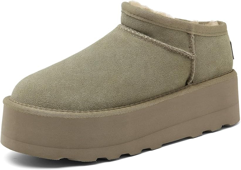 Meik Mangni Women's Ultra Mini Platform Fashion Boot Classic Short Ankle Boot Cloud Warm Fur Line... | Amazon (US)
