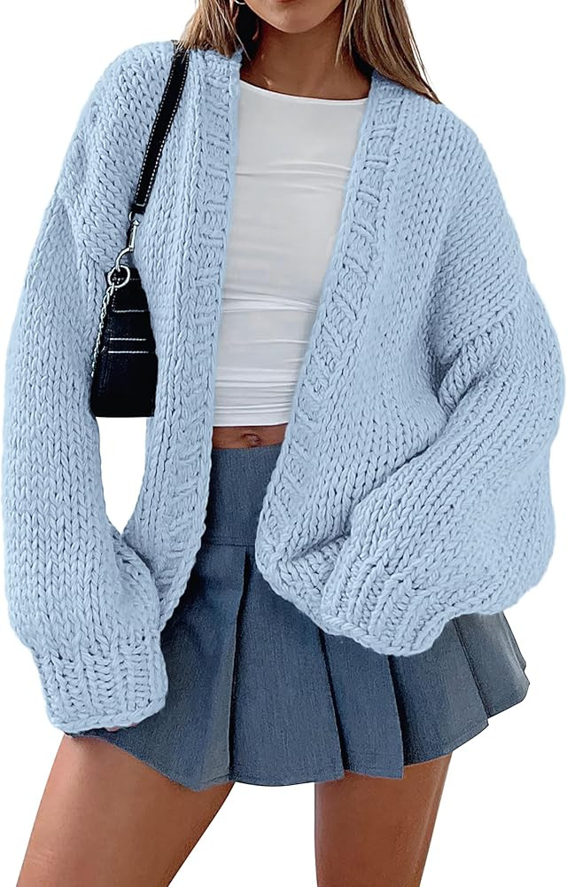 dowerme Women's Oversized Cardigan Sweaters 2025 Fall Fashion Open Front Long Sleeve Outerwear Ch... | Amazon (US)