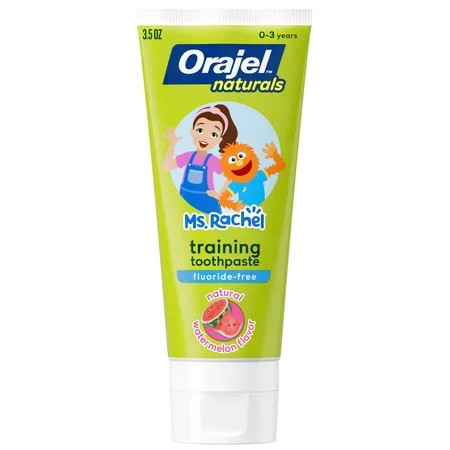 Orajel Naturals Ms. Rachel Fluoride-Free Training Toothpaste, Natural Watermelon Flavor, 3.5 oz | Walmart (US)