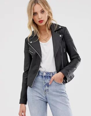 Barney's Originals leather biker jacket | ASOS US