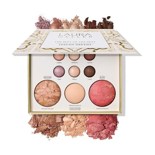 LAURA GELLER NEW YORK The Best of the Best Baked Palette - Tuscan Dreams - Full Size - Includes Bronzer, Blush, Highlighter and 6 Eyeshadows - Travel-Friendly (Best of the Best Tuscan Dreams) | Amazon (US)