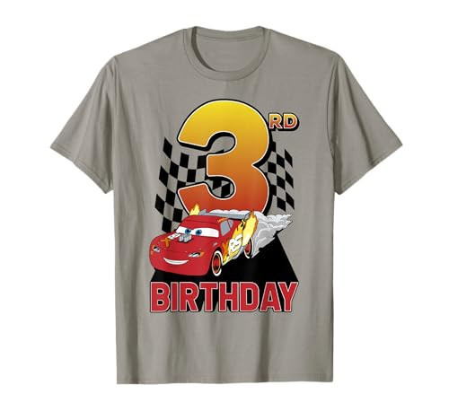 Disney Pixar Cars Lightning McQueen 3rd Birthday Race Logo T-Shirt | Amazon (US)