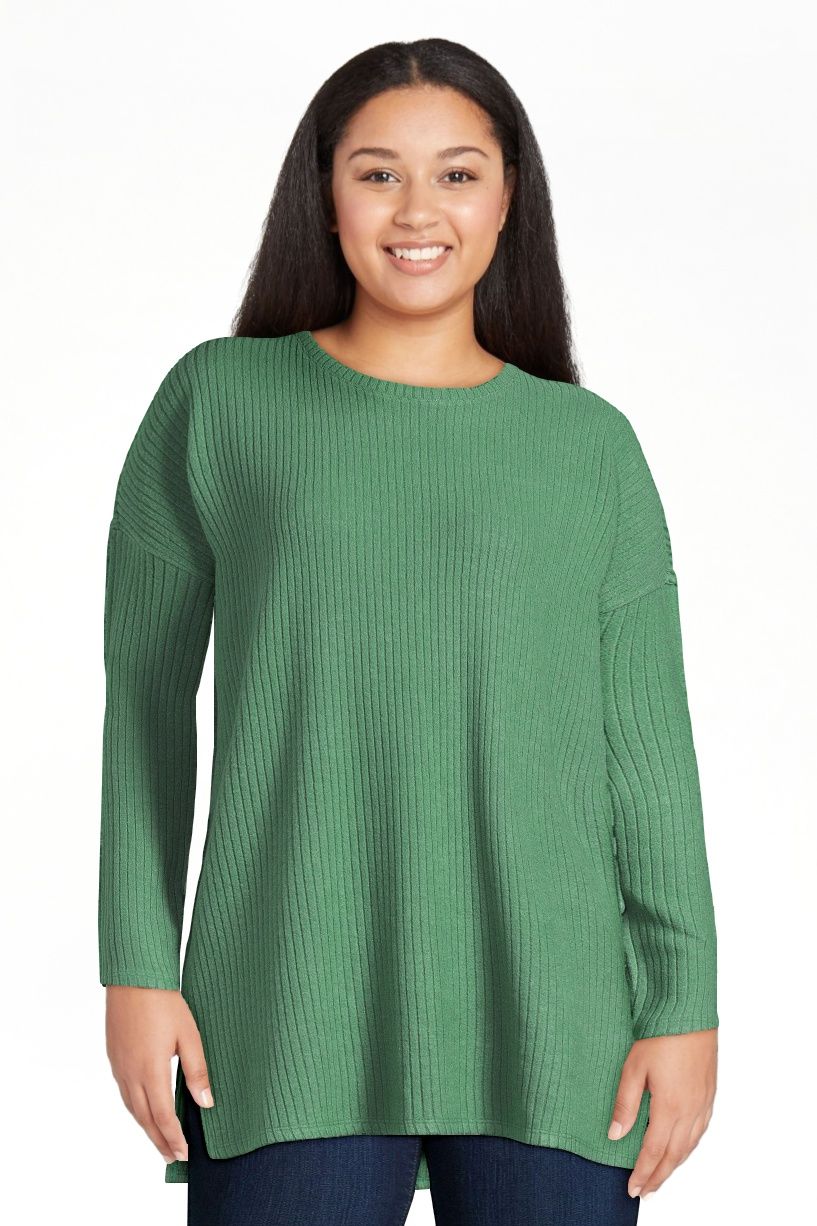 Time and Tru Women's Ribbed Tunic Top, Sizes S-XXXL | Walmart (US)