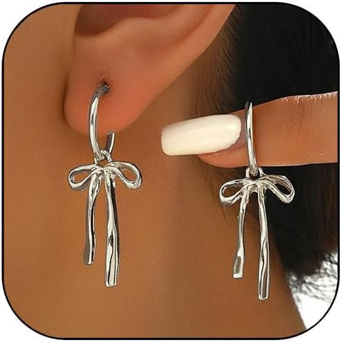 Bow earrings for women - Gold bow earrings for women - Christmas Earrings - Trendy Elegant Bowtie... | Amazon (US)