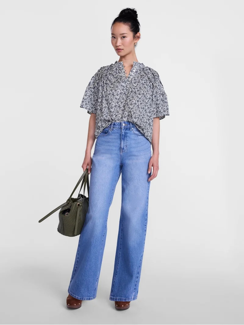 Scenario Women's Wide Leg Jeans, Sizes 0-20 | Walmart (US)