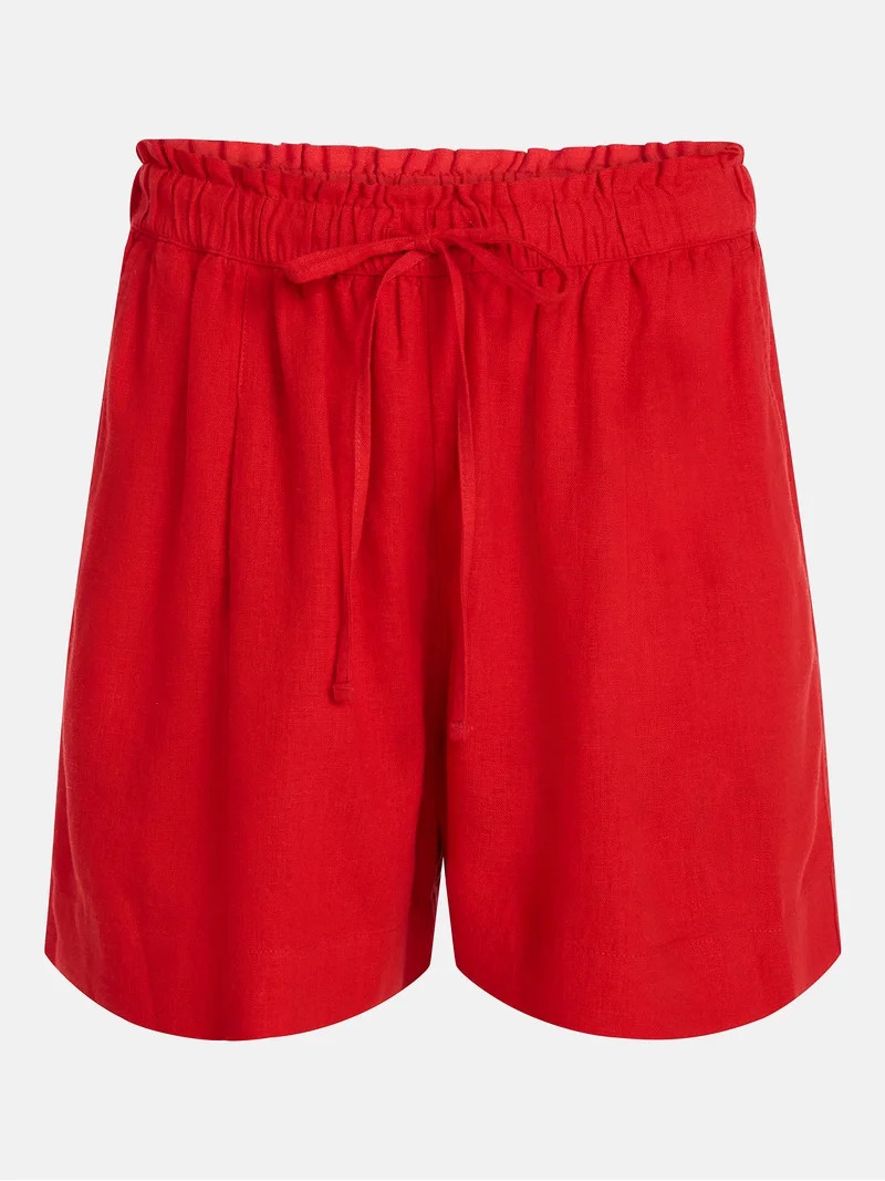Time and Tru Women's Linen Blend Shorts, Sizes XS-XXXL - Walmart.com | Walmart (US)