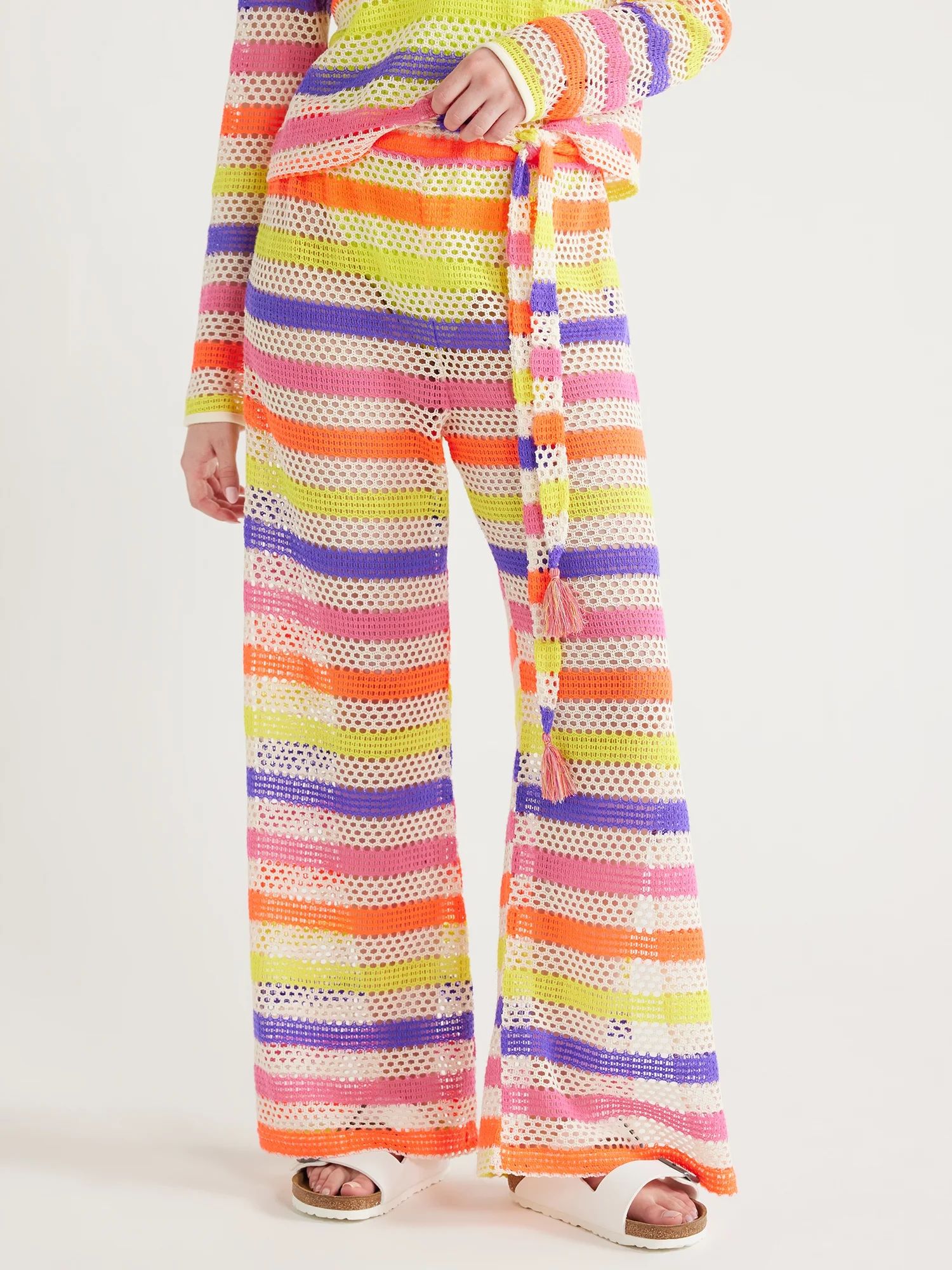 No Boundaries Juniors Crochet Knit Coverup Pants, Sizes S-XL - Walmart.com | Walmart (US)