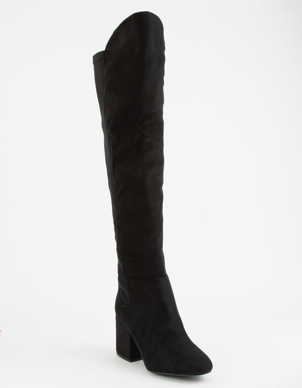 WILD DIVA FAUX SUEDE STRETCH BLACK OVER THE KNEE BOOTS | Tillys