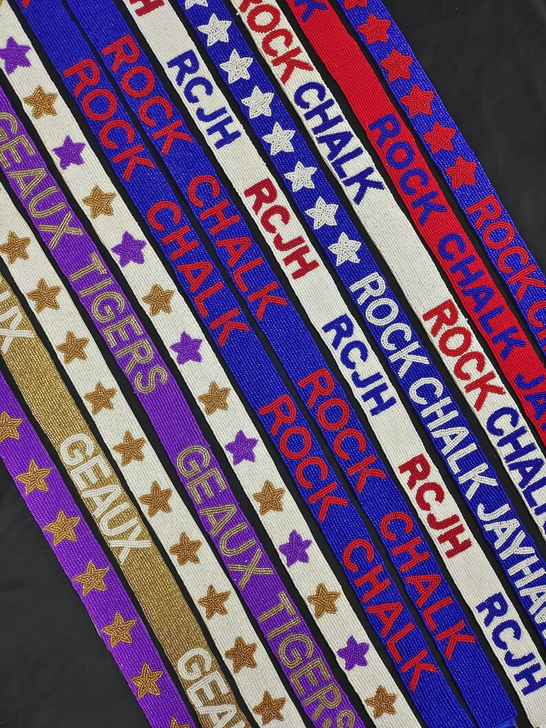 Beaded Purse Strap/Game Day purse Strap/Cross body Purse Strap/Kansas Jayhawks/LSU/university of ... | Etsy (US)