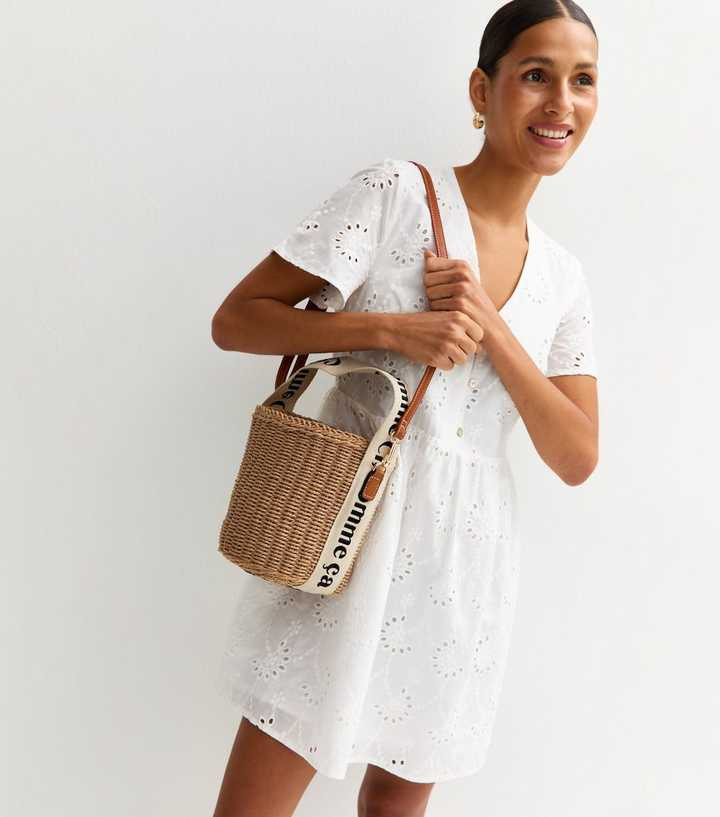 Stone Woven Mini Basket Crossbody Bag | New Look | New Look (UK)