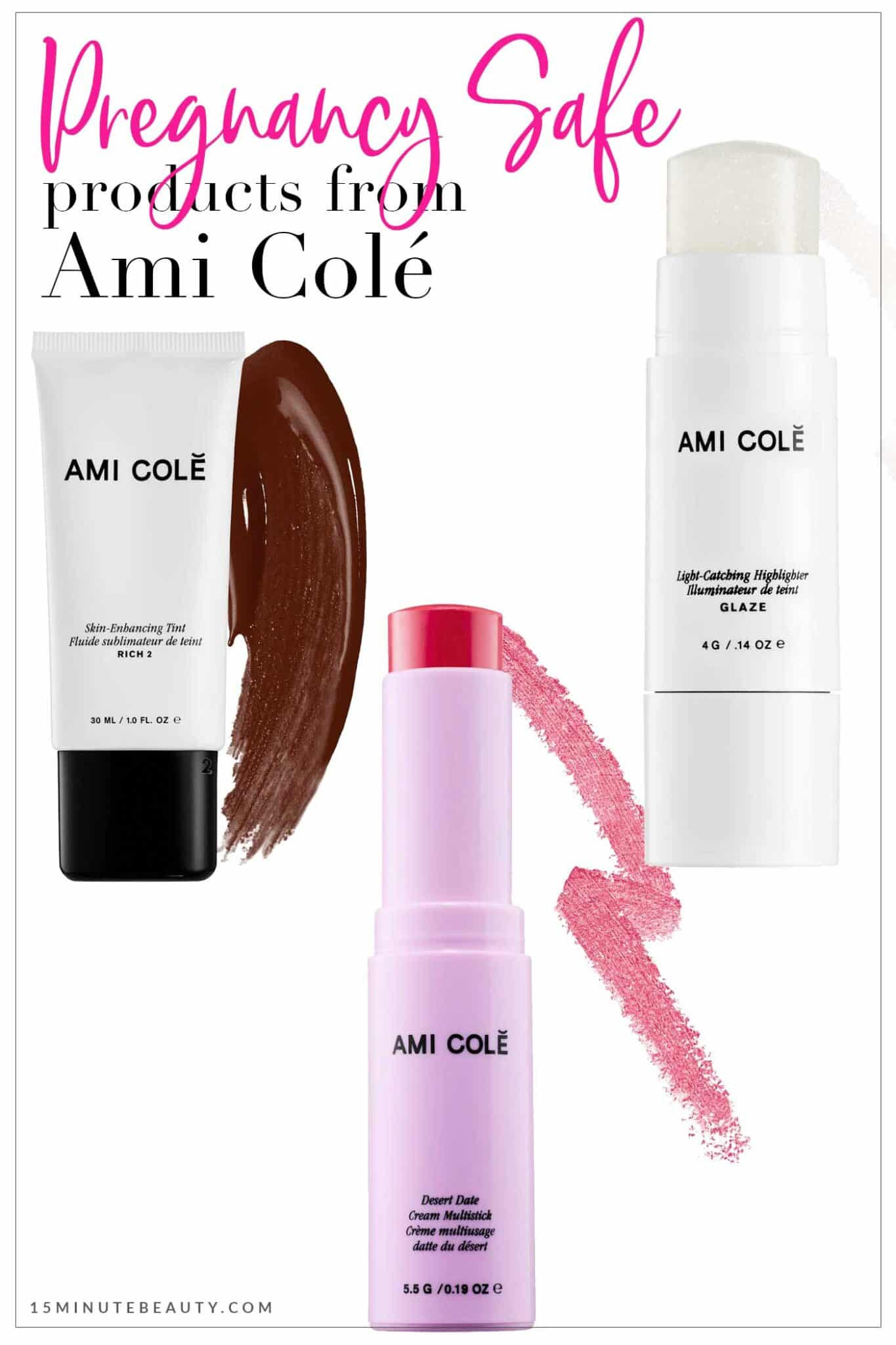 Glowy skin and bold pigment — without the worry. These Ami Colé makeup essentials are OB- and pediatrician-approved, and curated by 15 Minute Beauty for moms-to-be who want clean, effective, and pregnancy-safe products. From the Skin-Enhancing Tint to the Desert Date Multistick, this lineup delivers effortless, radiant color with ingredients you can trust during pregnancy. Clean beauty that works and puts baby’s safety first? Yes, please. 🌸 

 #LTKBeauty #LTKBaby #LTKBump