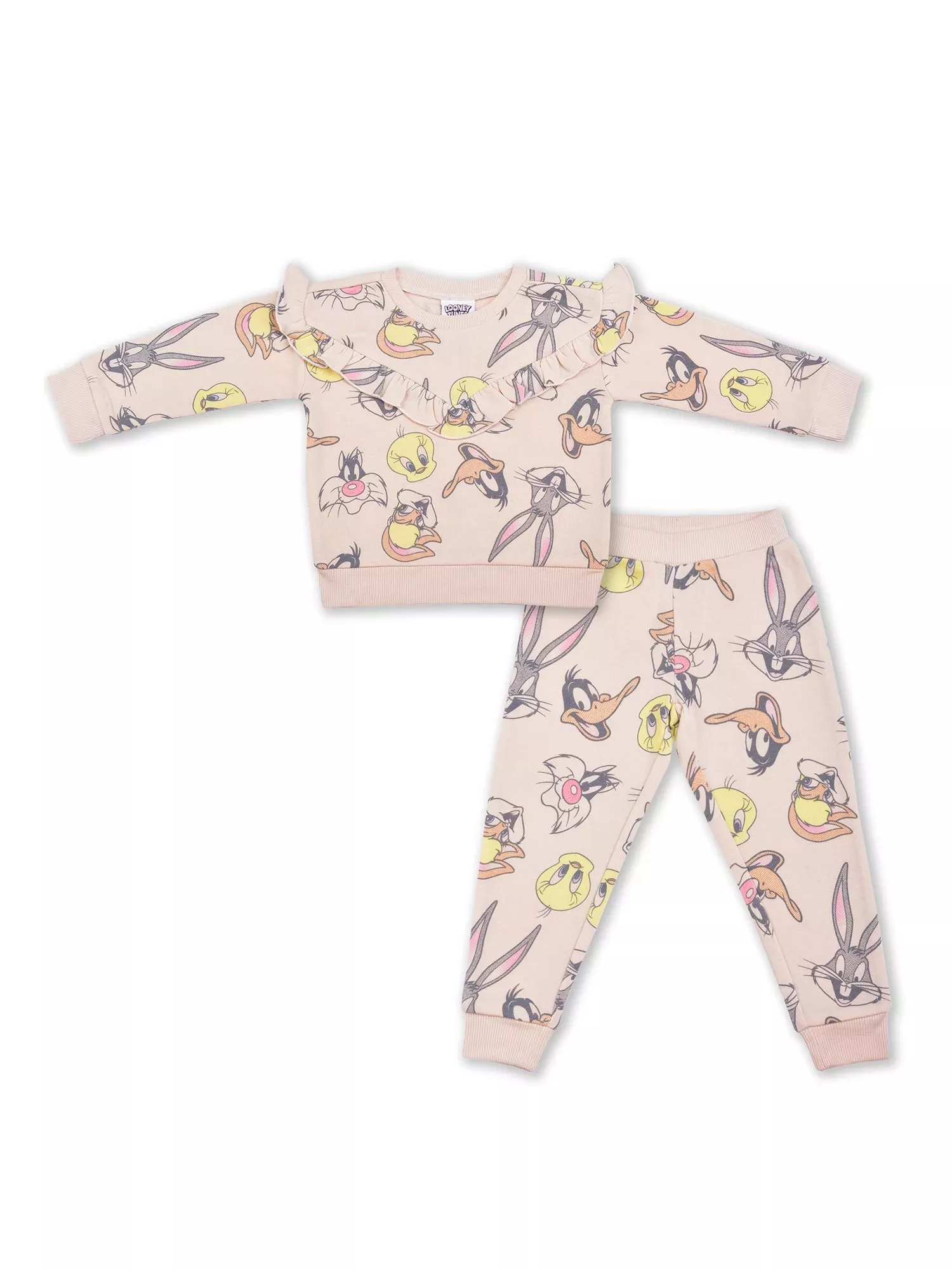 Minnie Mouse Baby Girls Gray Fleece Sweatshirt & Sweatpants 2pc