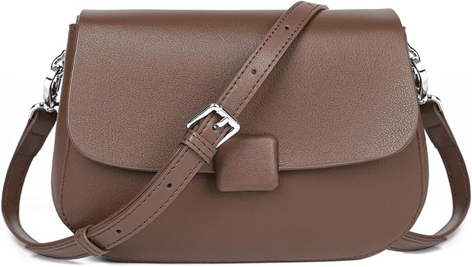 Crossbody Bags for Women, Genuine Leather Shoulder Bags with 2 Removable Adjustable Straps | Amazon (US)