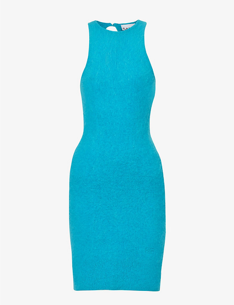 Slim-fit cut-out stretch-wool blend mini dress | Selfridges