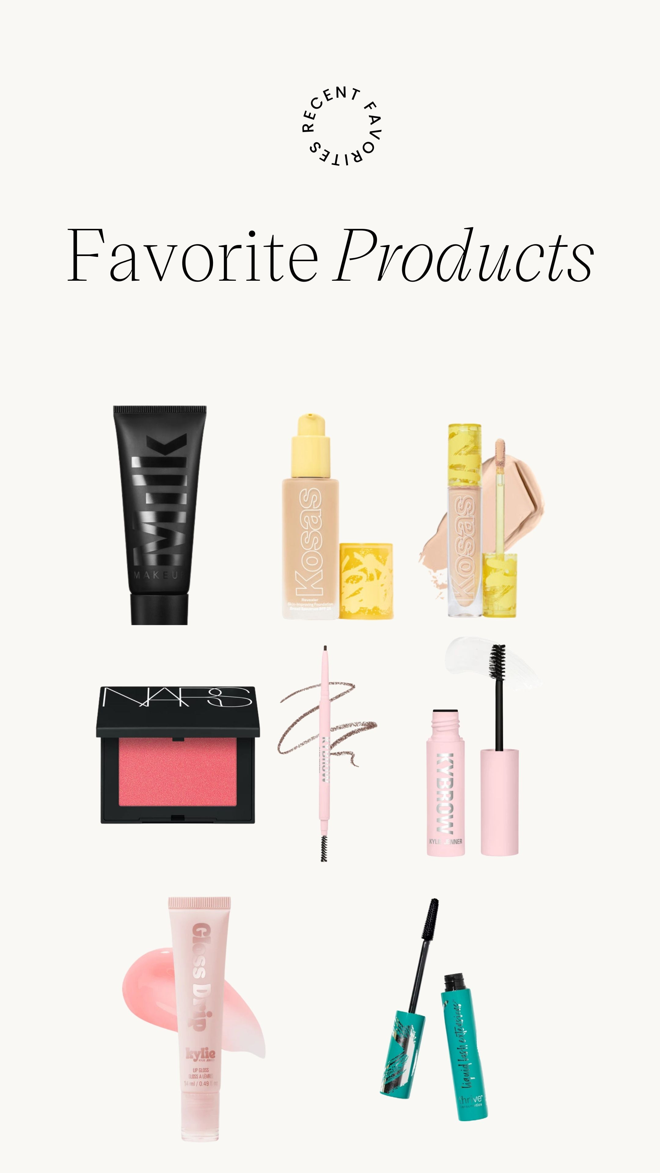 Current favorite beauty products 

 