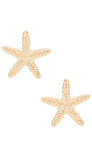 Aqua Starfish Stud Earrings in Gold | Revolve Clothing (Global)
