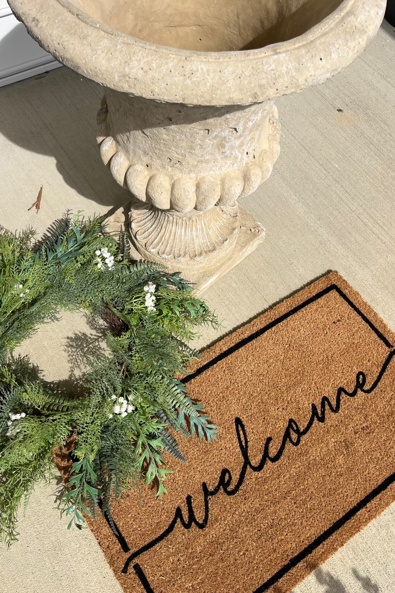 #ad #lowespartner @loweshomeimprovement can’t believe these pretty outdoor finds from Lowe’s! the concrete urn planters have the perfect amount of charm and character. I love the script on the doormat and it’s under $30. This is the second year using this spring wreath & it’s holding up great!

#LTKHome #LTKSeasonal