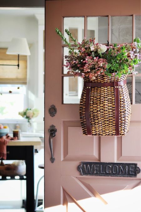 Welcome Fall 🍂🍁 Our fall front porch. 

Wreath alternative, door decor, hanging basket

#LTKhome #LTKSeasonal