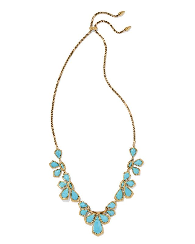 Layne Vintage Gold Statement Necklace in Variegated Turquoise Magnesite | Kendra Scott | Kendra Scott